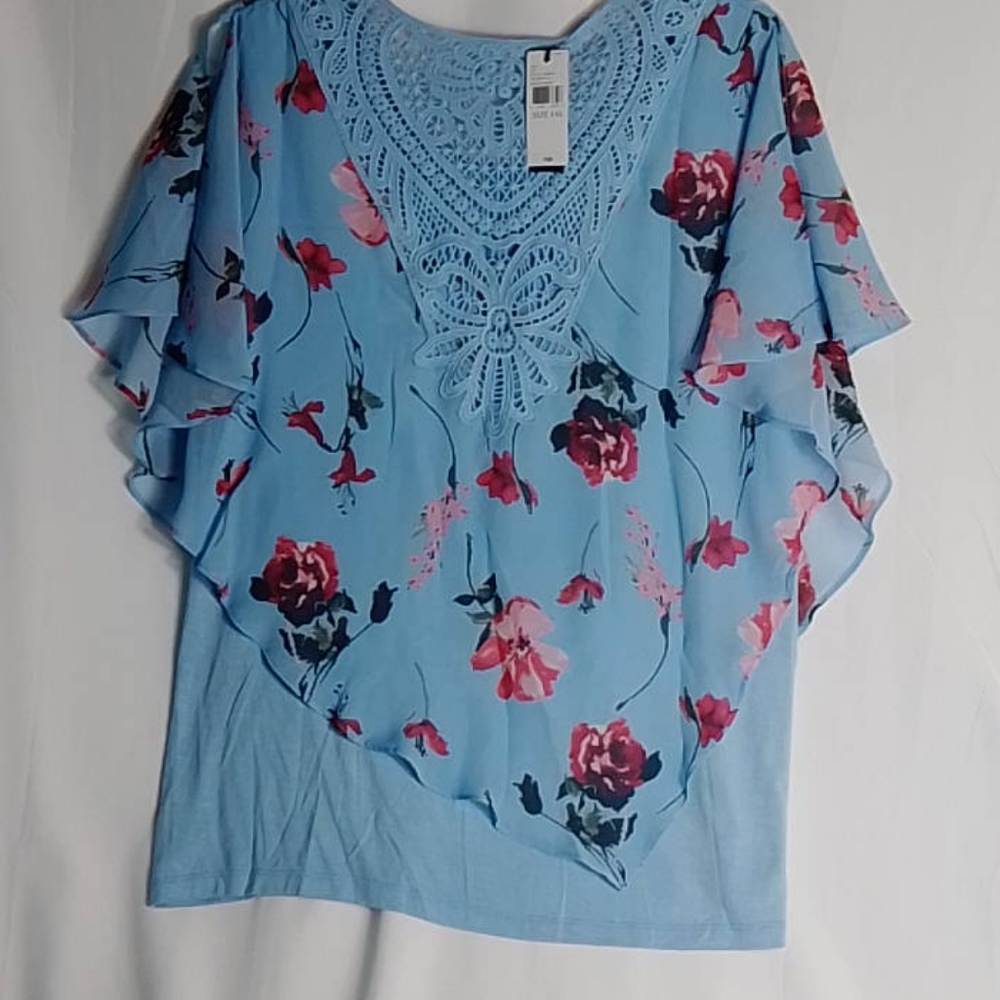 Blue floral blouse